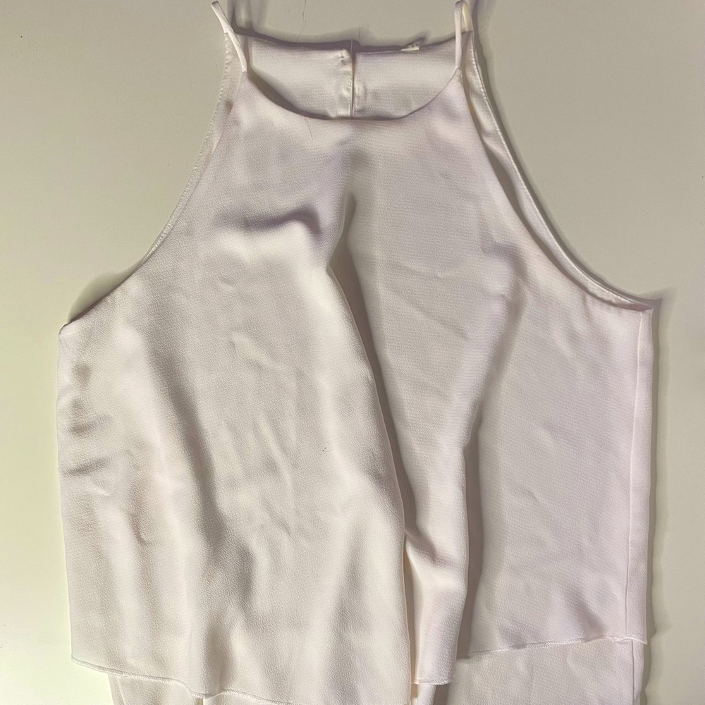 Flowy Halter Tank Top: White
